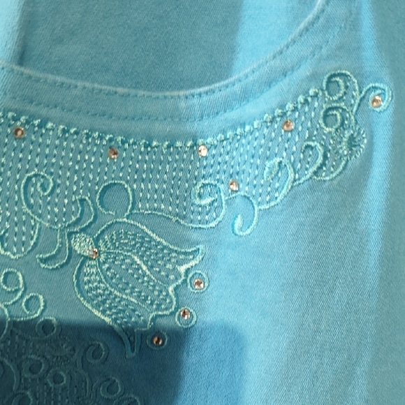 Lavena “Dustworth” Embroidered Capri Pants – Turquoise Size 12 - Picture 6 of 16